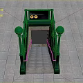 24th Street Station Entrance With Green Stairs Spherical Lamp Posts And Gray Square Tiles