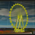 Modern Tall Ferris Wheel Amusement Equipment With Observation Cabins And White Steel Structure