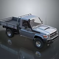 Gray Single Cab Pickup Truck 3D Render With Flatbed And Off Road Design