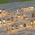 Various Styles Outdoor Lights For Outdoor Courtyard With Stone Pavement And Green Grass
