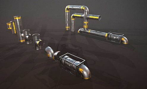 INDUSTRIAL LOFT PIPE SCI-FI PIPE 3d model