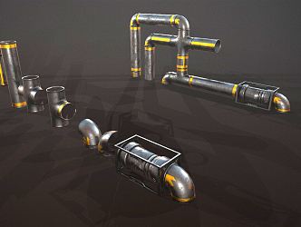 INDUSTRIAL LOFT PIPE SCI-FI PIPE 3d model