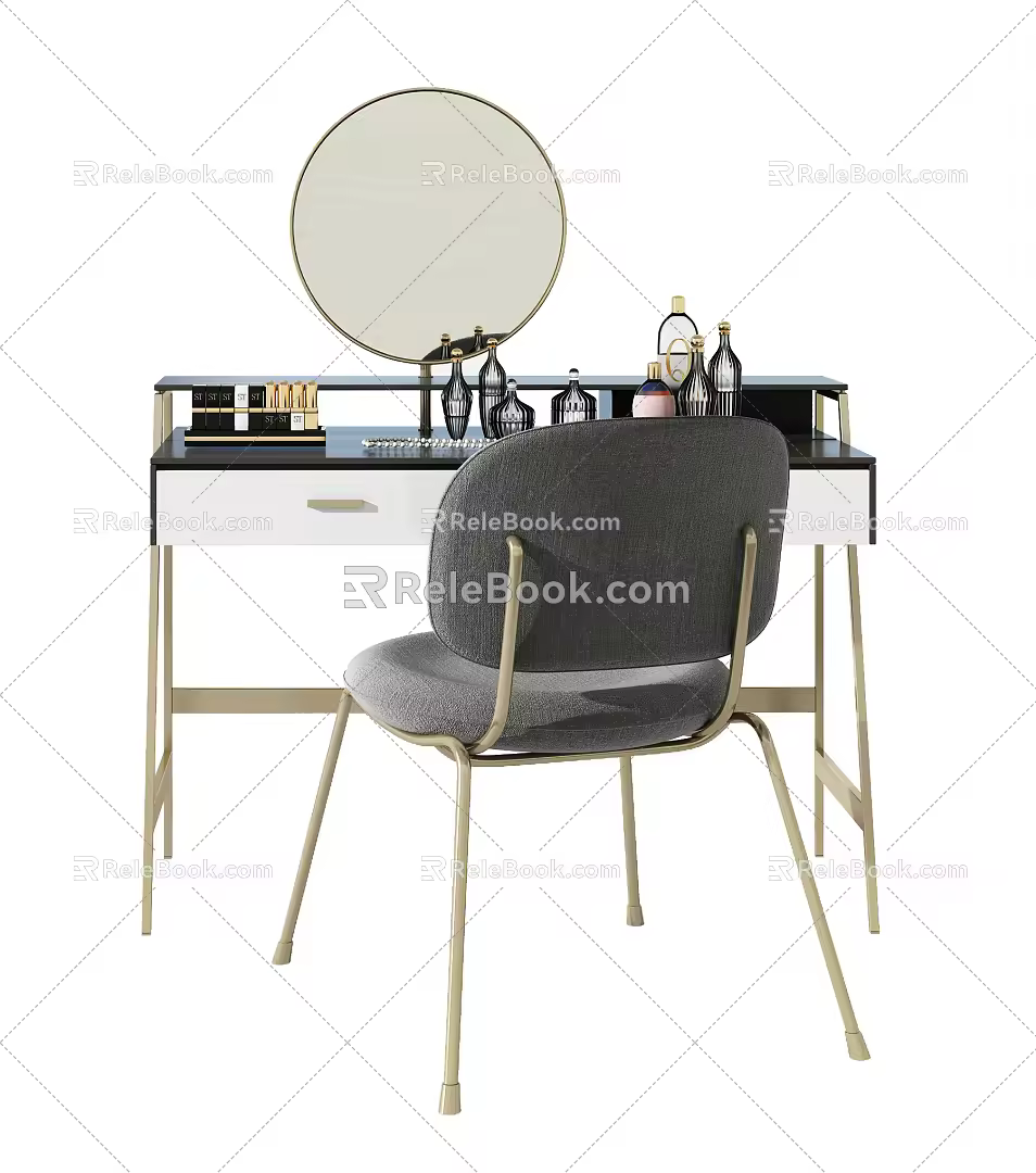 Modern Dressing Table Dressing Table Casual Table and Chair Combination 3d model