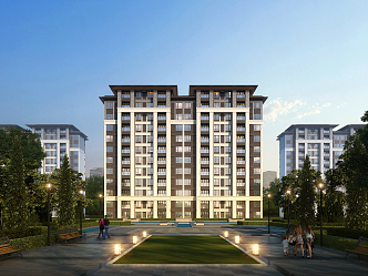 Multi-storey residence in new Chinese residential area 3d model