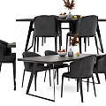 Modern Dining Table and Chair Combination Table and Chair Combination 3d model