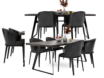 Modern Dining Table and Chair Combination Table and Chair Combination 3d model