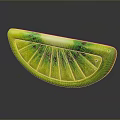 Fresh Green Kiwi Slice With Black Seeds On Reflective Surface 3d model