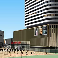 Bustling Commercial Street With Wanda Department Store Dior Billboard FRIDAY Tall Buildings And Pedestrians