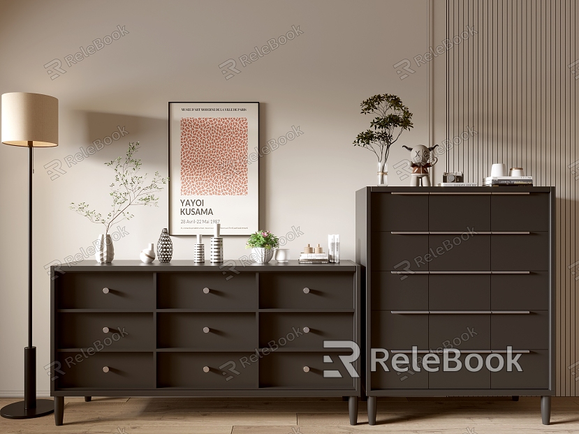 Modern Black Entrance Cabinet Sideboard Cabinet Balcony Cabinet Storage Cabinet Entrance Cabinet model