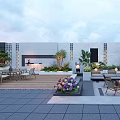 Rooftop Garden Featuring Outdoor Seating Green Plants Flower Beds Wooden Deck Stone Flooring And Lighting