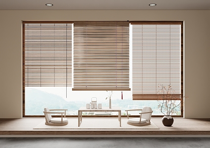 New Chinese Bamboo Curtain Roller Curtain 3d model