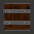 Wooden Storage Box With Metal Strips For Home Living Daily Use