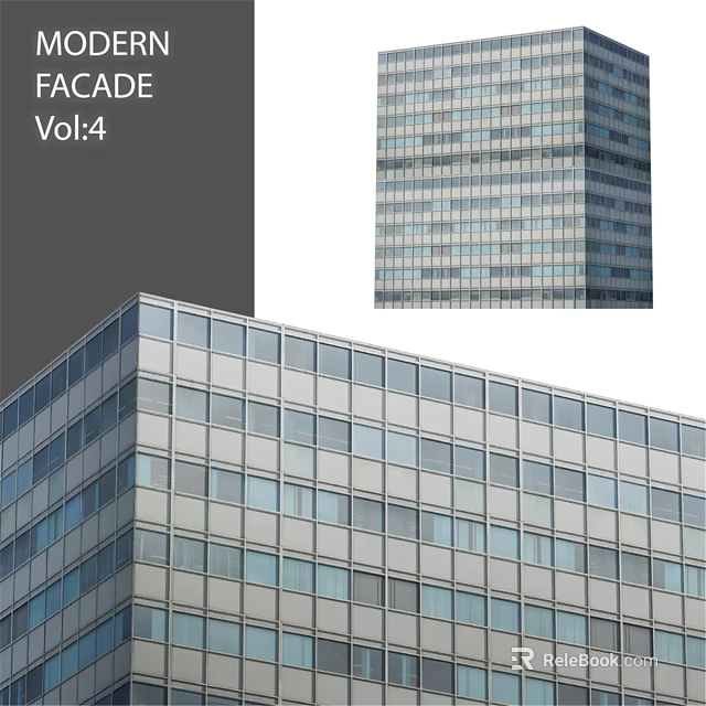 Modern High Rise Residential Building With Glass Facade And Windows 3d model 