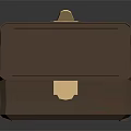 Decorative Ornament Set In Open Brown Box With Red Lining And Gold Clasp
