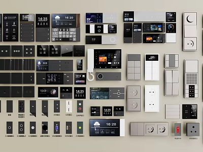 Modern Switch Panels with Various Designs Styles and Colors for Home Use 3d model