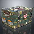 Other Camouflage First Aid Kit Box with Handle Straps and Orange Cap Bottles