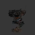 Worn Combat Mechanical Robot With Antenna Cannons And Leg Structure