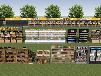 Modern Shelf Supermarket Convenience Store Shelf Display Cabinet Display Rack 3d model