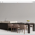 Modern Dining Table and Chair Combination Bar Chair Combination Dining Table Bar Combination 3d model