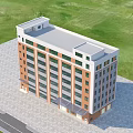 Multi Story Modern Industrial Factory Building With Red Brick Exterior White Accents And Large Windows