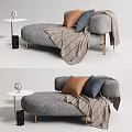 Modern chaise longue round sofa 3d model