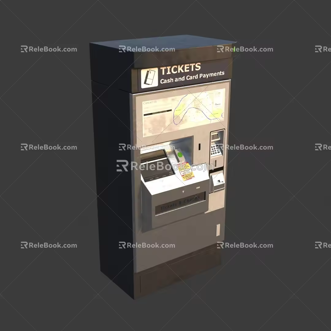 ticket machine subway self-service ticketing machine 3d model
