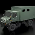 Green Mercedes Benz Functional Vehicle with Large Tires Cargo Box And Cab Windows