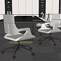 Modern Meeting Room Interior With Sleek Conference Table And White Office Chairs