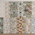 Various Ceramic Tiles With Colorful Decorative Patterns And Design Styles Collection 3d model
