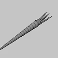 Realistic Marine Cephalopod Model With Spiral Body Extended Tentacles And Large Eye