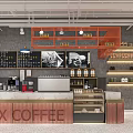 MIX COFFEE Cafe Interior Featuring Modern Counter Coffee Machines Menu Boards Display Case And Shelves