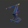 Blue Industrial Robot Arm Equipment With Articulated Joints And Stable Metal Base