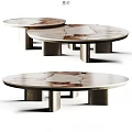 Round Dining Table with Elegant Marble Tabletop and Modern Metal Legs Contemporary Design