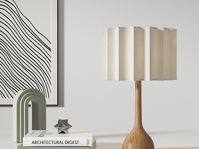 Solid wood table lamp model