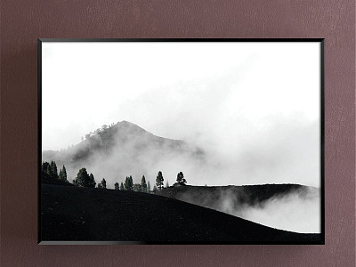 New Chinese Landscape Painting Black and White Commercial Space Landscape Decorative Painting model