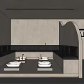 Modern Club Interior With Comfortable Reclining Chairs Reception Desk And Decorative Plants