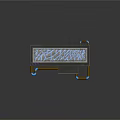 Multi Layered Futuristic Tech Component With Glowing Light Strips Shelves Pipes And Green Data Screen