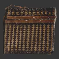 Woven Square Storage Basket With Lid Handle And Checkered Pattern For Home Essentials 3d model