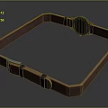 Stylish Leather Square Tray With Straps Metal Buckle And Black Circular Detail