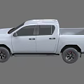 White Pickup Truck With Crew Cab And Off Road Wheels Design