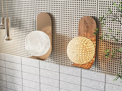 Silent wall lamp wall lamp combination 3d model