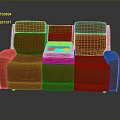 Red Two Seat Massage Chair With Center Console And Cup Holders