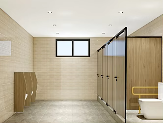 Modern toilet public toilet wash basin barrier-free 3d model