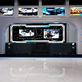 Esports Style Milk Tea Shop with Multiple Game Screens Blue Lighting and Modern Decor