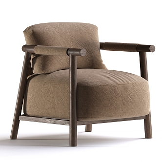 Modern Sofa Chair Armchair Brown 3d model