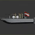 Military Patrol Boat With Military Personnel And Iranian Flag On Deck