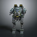 Green Mechanical Mech Robot Featuring Futuristic Design And Weapons 3d model