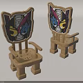 Cute Wooden Children's Chairs With Colorful Cartoon Character Back Designs