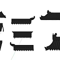 Traditional Chinese Roof Components with Various Architectural Eave and Tile Designs 3d model