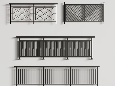 Various Stylish Metal Railing Designs For Decoration 3d model